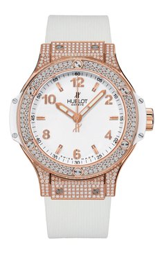 Женские часы big bang gold white pave HUBLOT бесцветного цвета, арт. 361.PE.2010.RW.1704 | Фото 1 (Материал корпуса: Розовое золото; Цвет циферблата: Белый; Механизм: Кварц; Региональные ограничения белый список (Axapta Mercury): Не проставлено; Нос: Не проставлено)