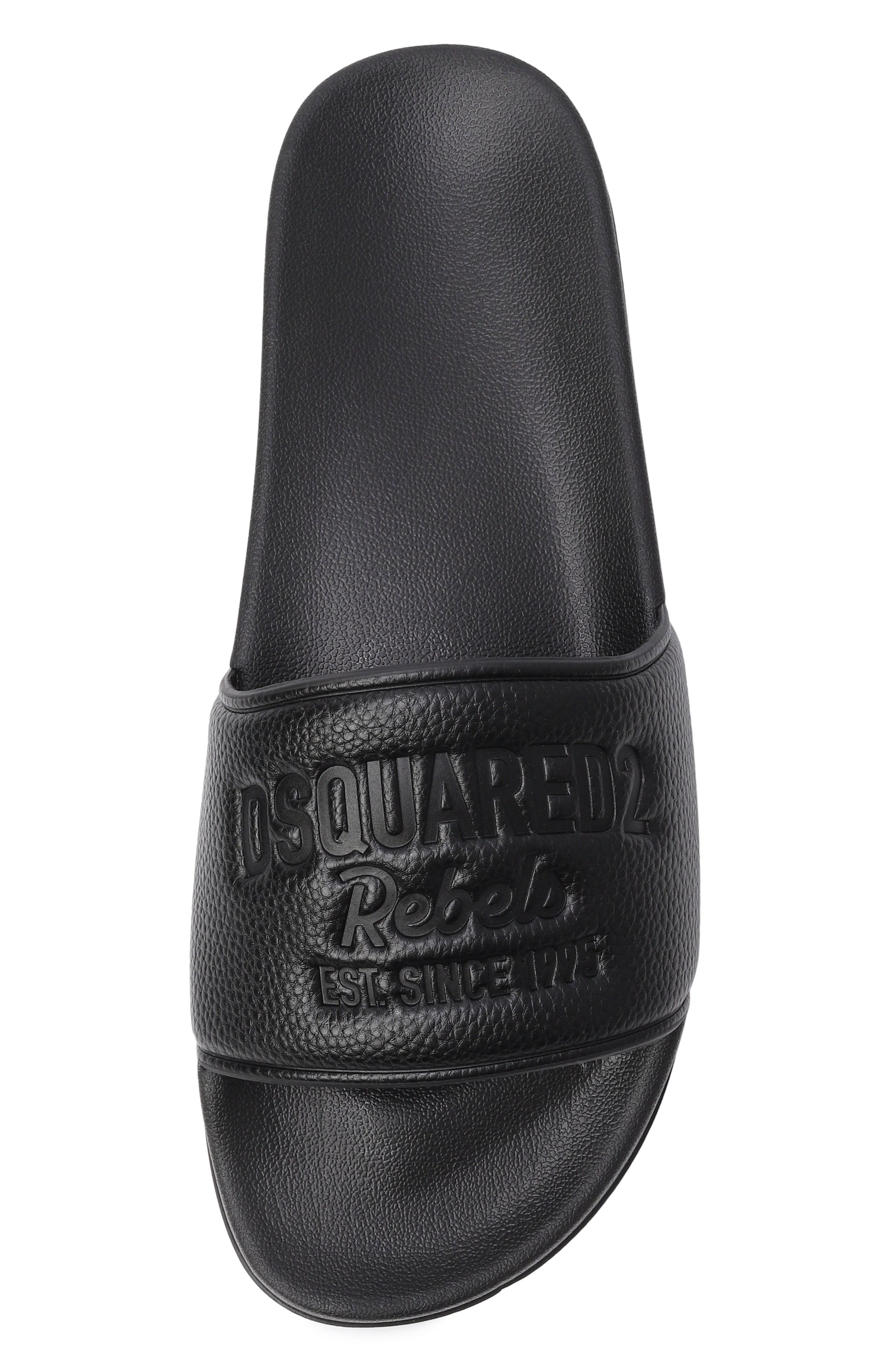 Шлепанцы DSQUARED2 черного цвета по цене 29350 руб., арт. FSM0090/35008878, фото 5 Шлепанцы DSQUARED2, арт. FSM0090/35008878, фото 5