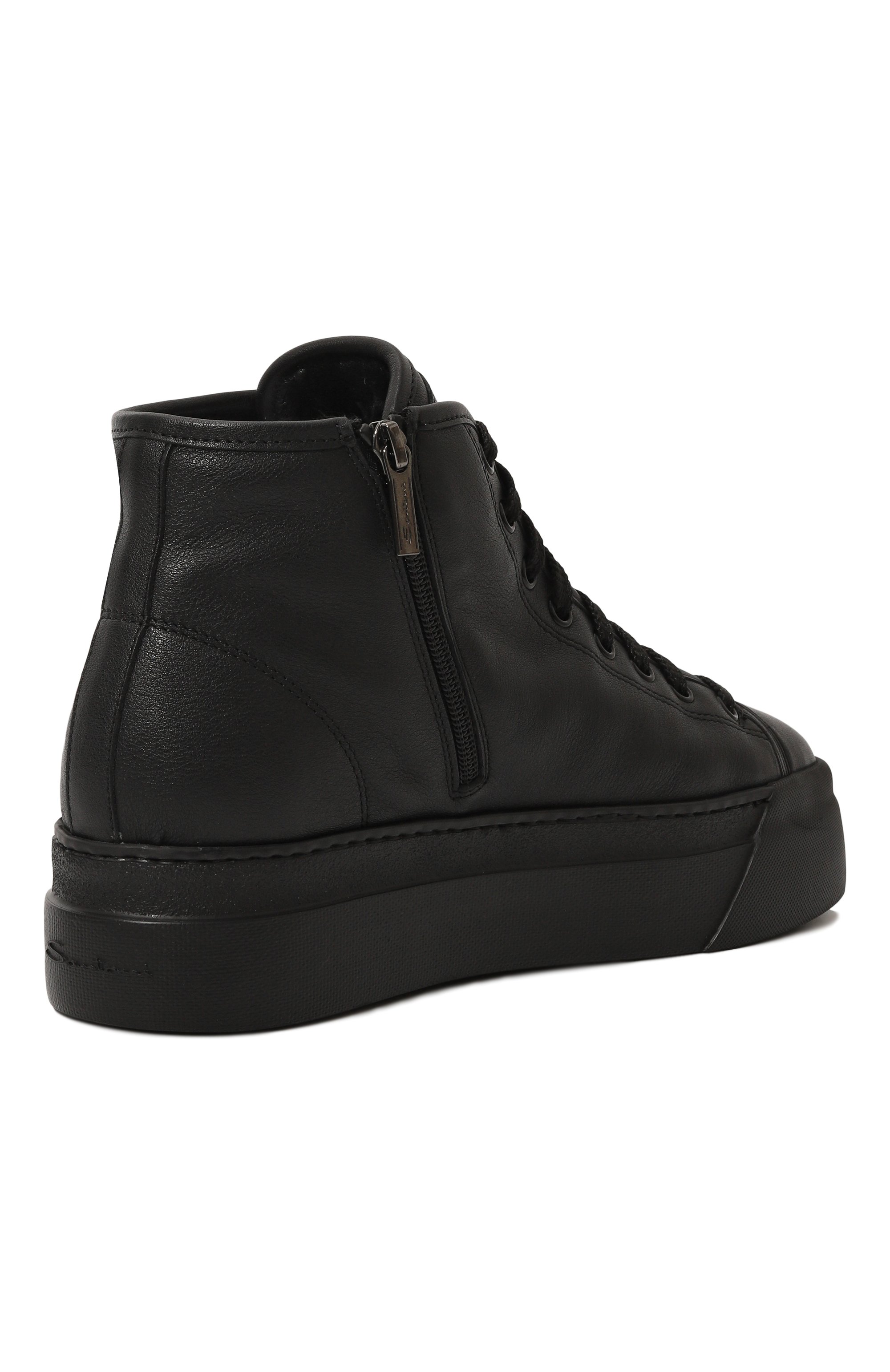 Кожаные кеды SANTONI, арт. WBGG61155NERPAIY, фото 5