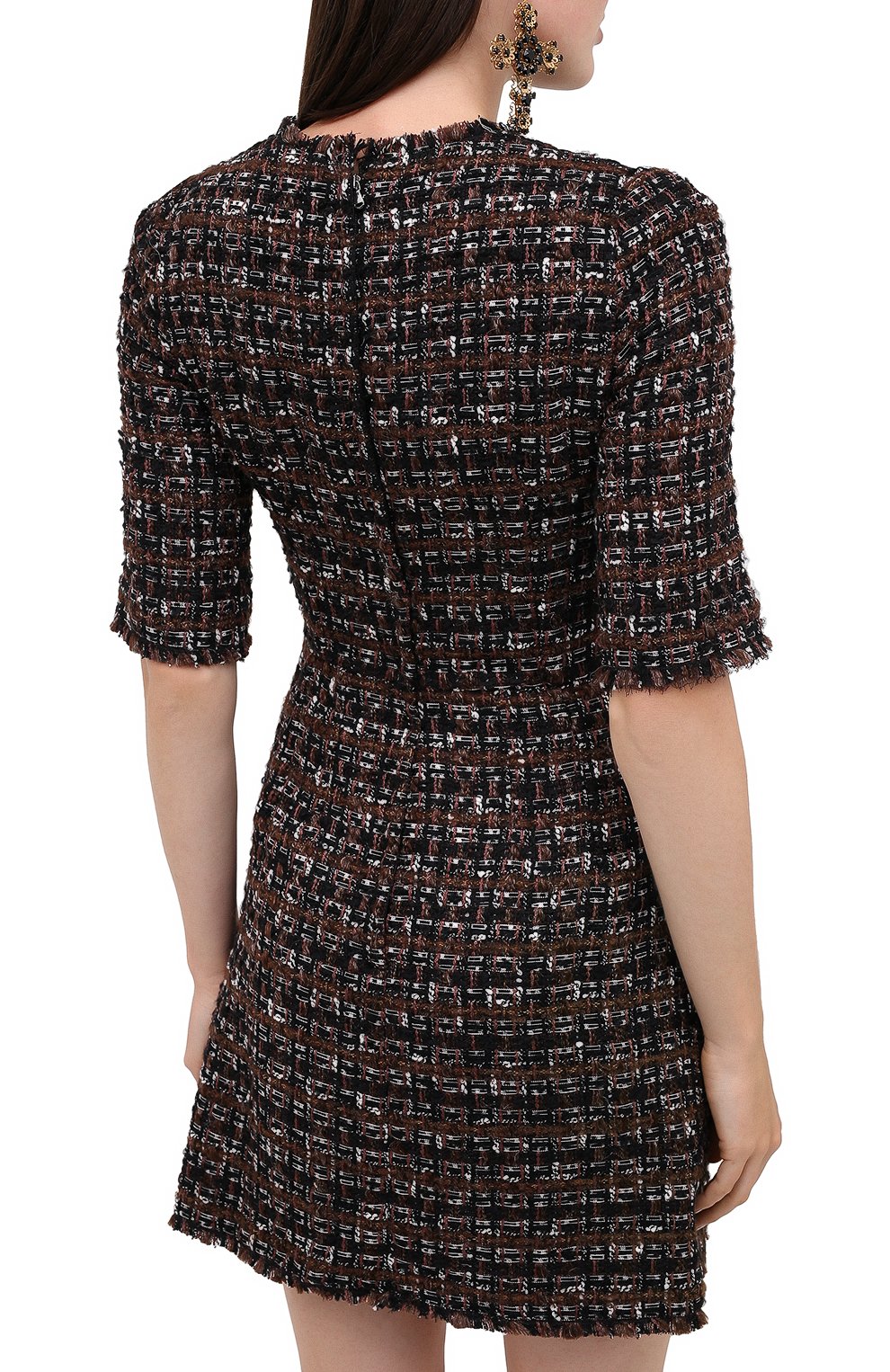 Платье DOLCE & GABBANA коричневого цвета по цене 176000 руб., арт. F6E8RT/HUMEI, фото 4 Платье DOLCE & GABBANA, арт. F6E8RT/HUMEI, фото 4
