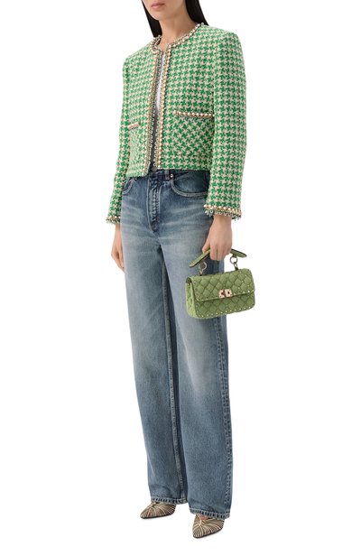 Сумка rockstud spike small VALENTINO зеленого цвета по цене 255000 руб., арт. 9W2B0123/KQQ, фото 3 Сумка rockstud spike small VALENTINO, арт. 9W2B0123/KQQ, фото 3
