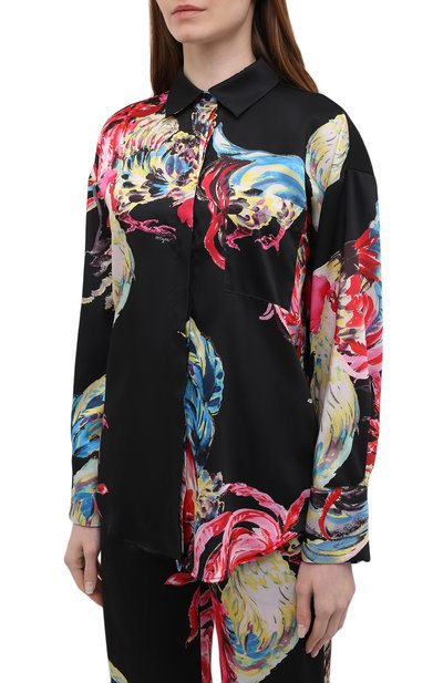 Рубашка MSGM черного цвета по цене 34200 руб., арт. 3042MDE116 217352, фото 3 Рубашка MSGM, арт. 3042MDE116 217352, фото 3