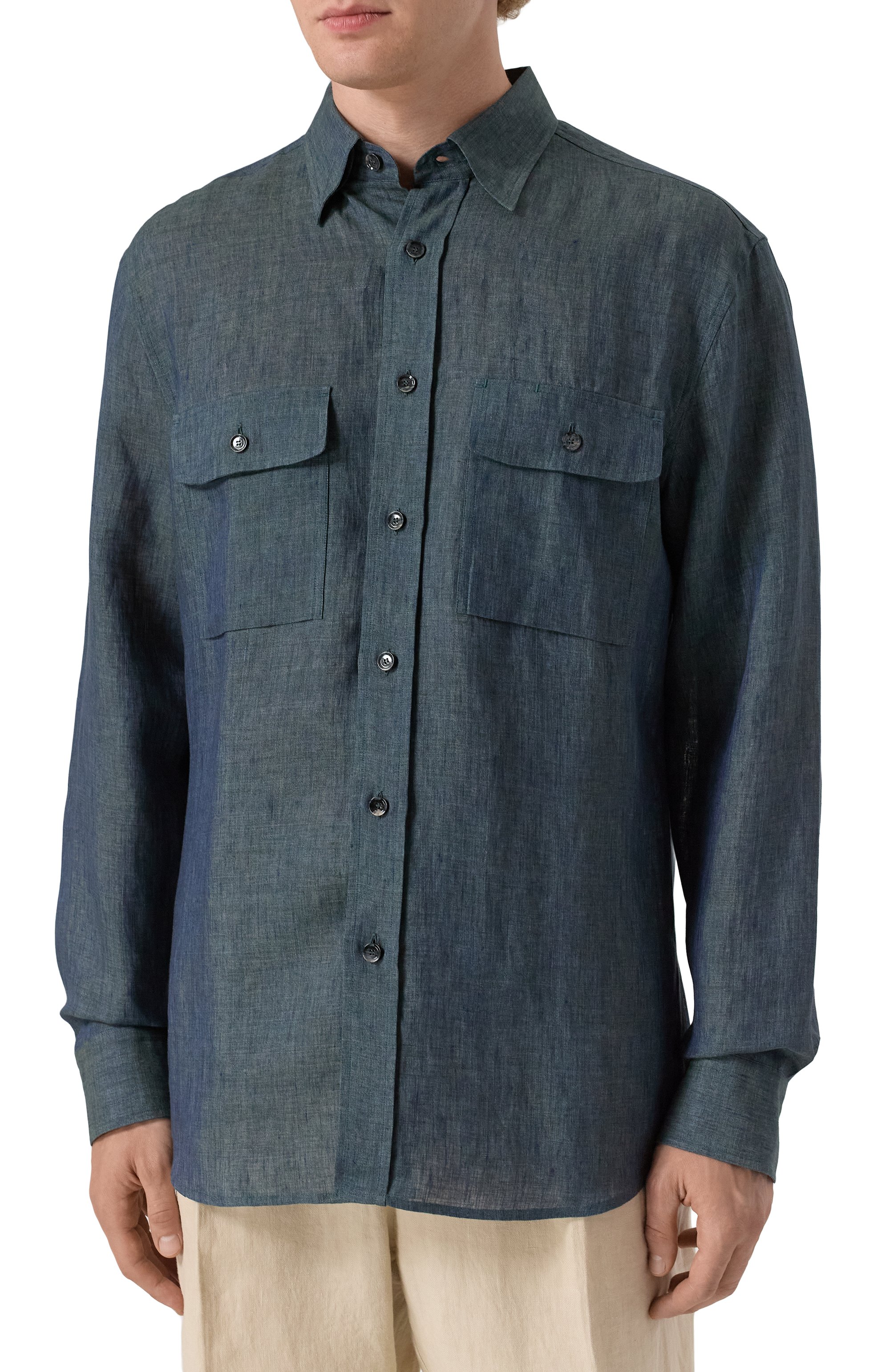 Льняная рубашка BRIONI, арт. SCFA0L-P9111, фото 3