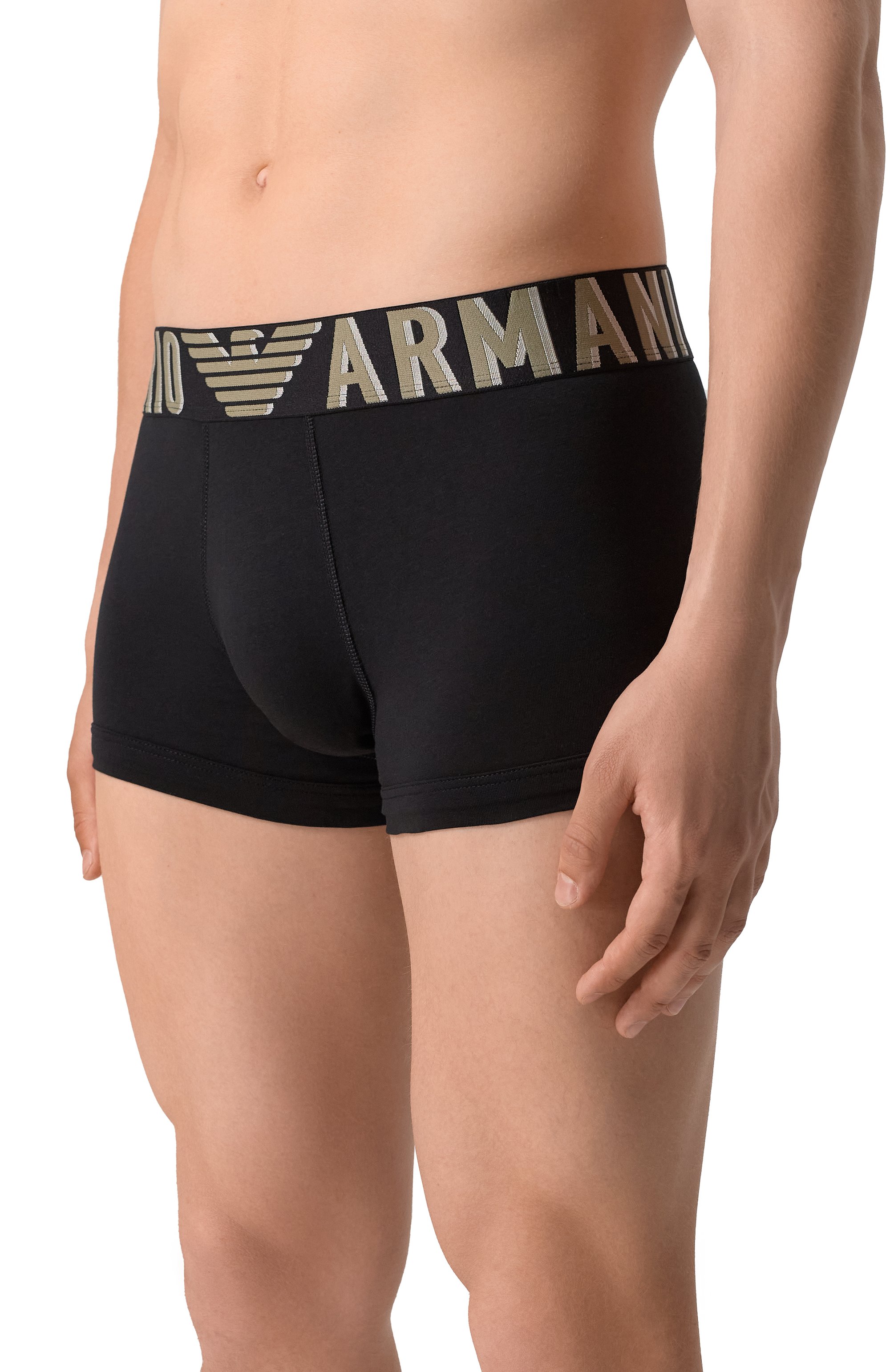 Хлопковые боксеры EMPORIO ARMANI черного цвета по цене 4195 руб., арт. EM000231/AF10772, фото 2 Хлопковые боксеры EMPORIO ARMANI, арт. EM000231/AF10772, фото 2