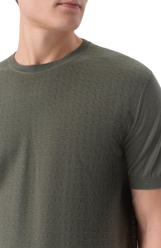 Джемпер из кашемира и шерсти Stefano Ricci W505507G10/W26150_001 Хаки  W505507G10/W26150_001 Фото 5