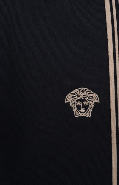 Хлопковые джоггеры VERSACE темно-синего цвета по цене 29950 руб., арт. 1018290/1A11652/8A-14A, фото 3 Хлопковые джоггеры VERSACE, арт. 1018290/1A11652/8A-14A, фото 3