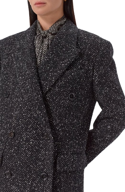 Пальто из шерсти и шелка Dolce & Gabbana F0GHHT/FCZAD Серый  F0GHHT/FCZAD Фото 5
