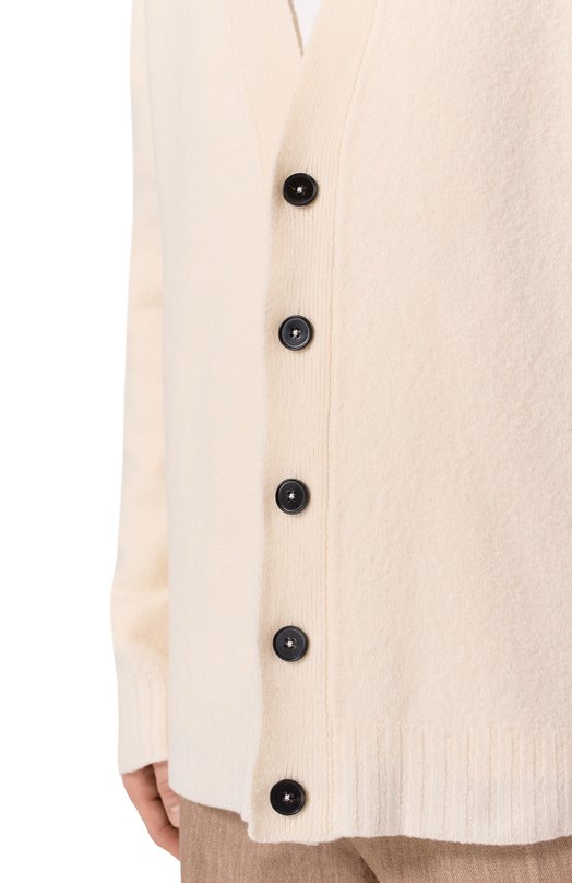 Шерстяной кардиган Jil Sander J22HP0005-J14506 Кремовый  J22HP0005-J14506 Фото 5