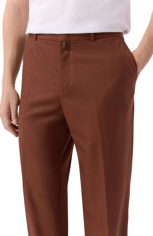 Шерстяные брюки 12 STOREEZ 135682 Коричневый  135682 Фото 5