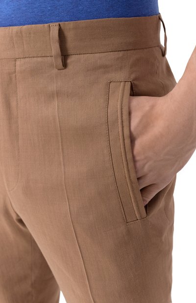 Брюки изо льна и шерсти CORNELIANI светло-коричневого цвета по цене 59600 руб., арт. 254513-2518468, фото 5 Брюки изо льна и шерсти CORNELIANI, арт. 254513-2518468, фото 5