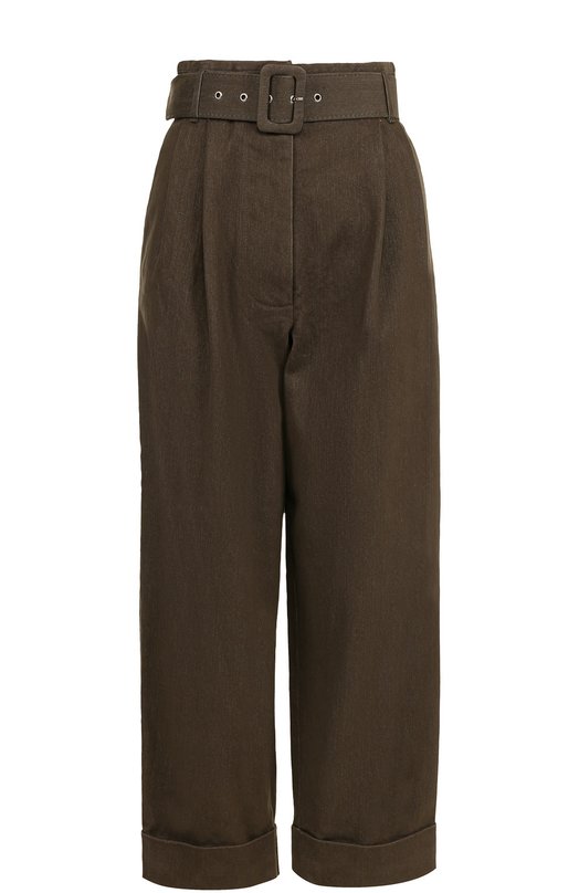 

Укороченные джинсы с защипами и поясом Isa Arfen, Хаки
