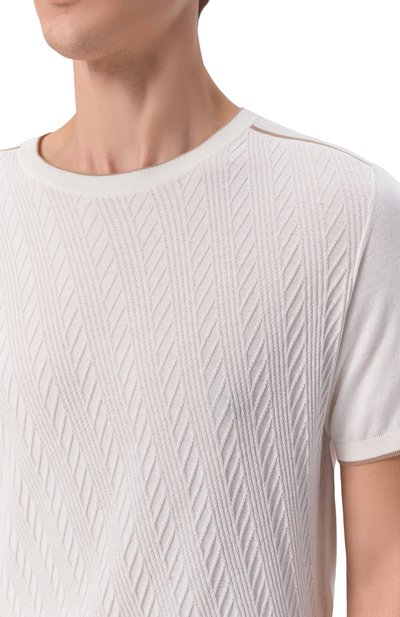 Джемпер из хлопка и шелка ANDREA CAMPAGNA кремового цвета по цене 84150 руб., арт. SU26ST200-00/FST262, фото 5 Джемпер из хлопка и шелка ANDREA CAMPAGNA, арт. SU26ST200-00/FST262, фото 5