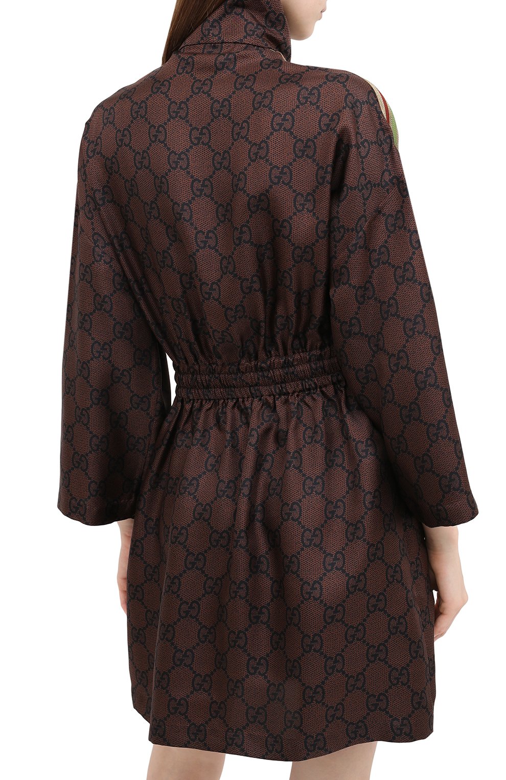 Шелковое платье GUCCI коричневого цвета по цене 244800 руб., арт. 628781/XJCL5, фото 4 Шелковое платье GUCCI, арт. 628781/XJCL5, фото 4