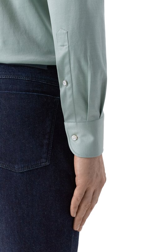 Хлопковая сорочка MVST SLIM/GABRIELLE/R0UND/1628-JERSEY (INTERL0CK) Голубой  SLIM/GABRIELLE/R0UND/1628-JERSEY (INTERL0CK) Фото 5