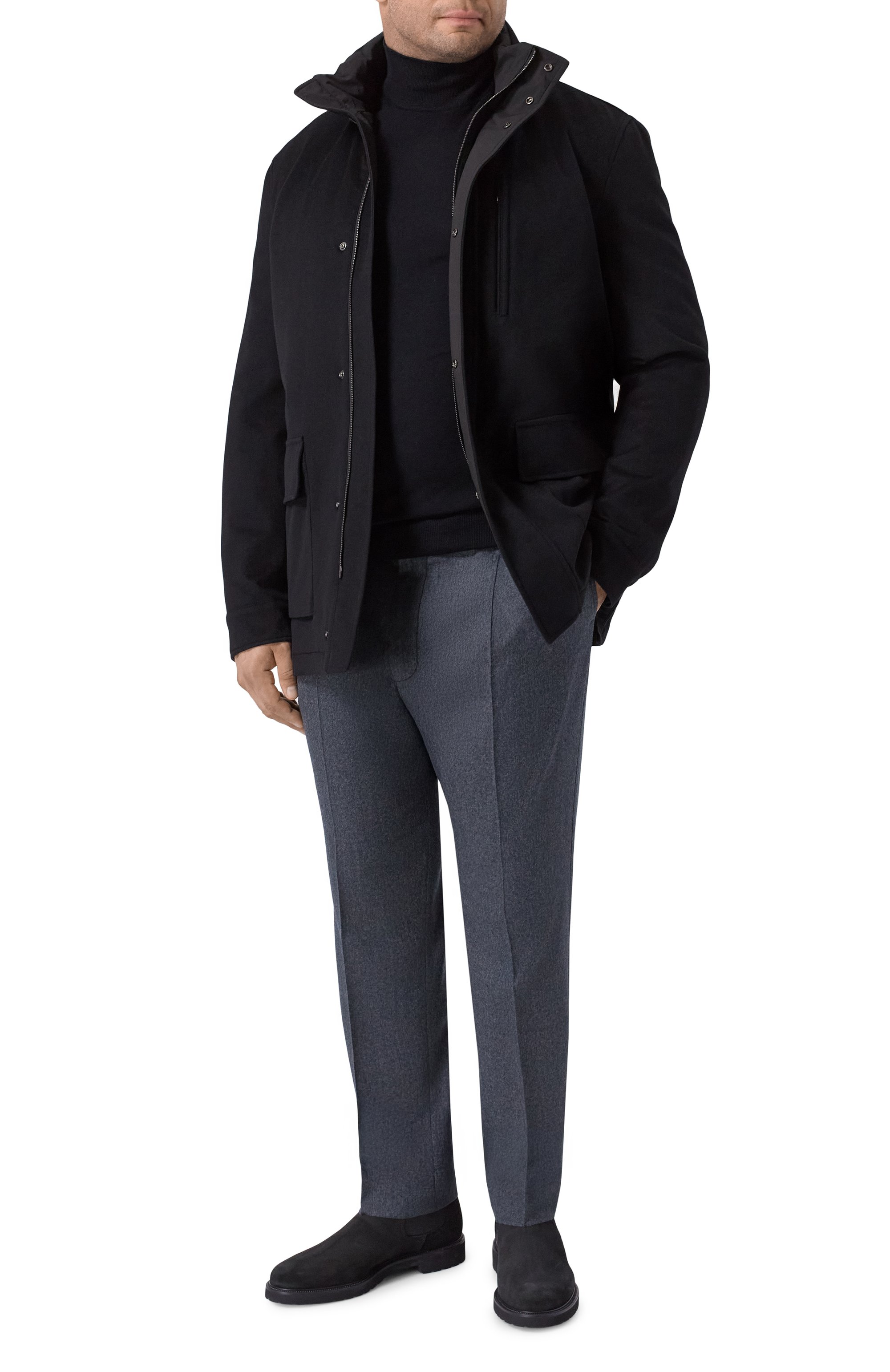 Шерстяные брюки CORNELIANI темно-серого цвета по цене 82200 руб., арт. 26X007-2618400_2, фото 2 Шерстяные брюки CORNELIANI, арт. 26X007-2618400_2, фото 2