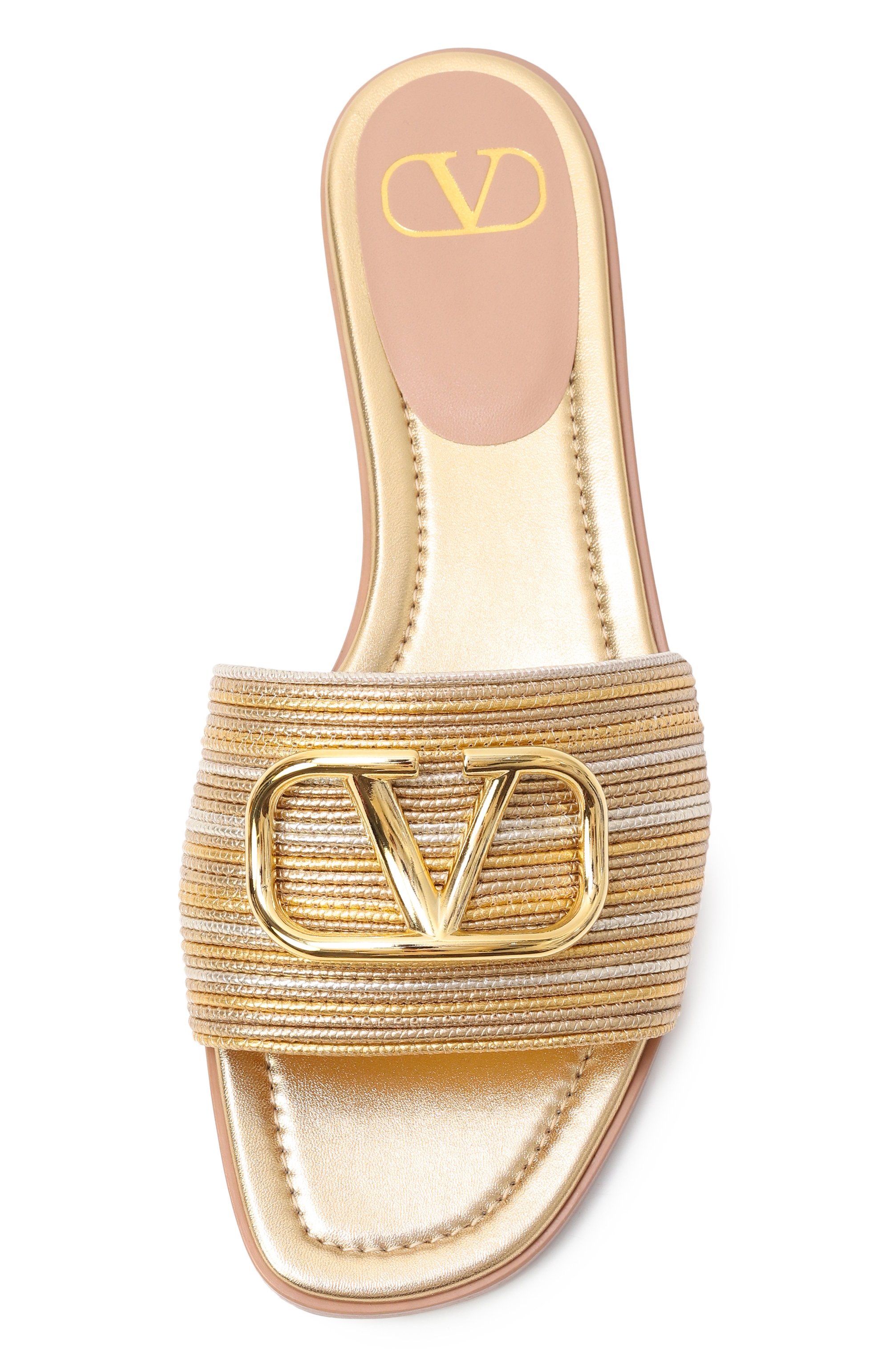 Кожаные шлепанцы vlogo signature VALENTINO золотого цвета по цене 99500 руб., арт. 6W2S0BD5/MNS, фото 6 Кожаные шлепанцы vlogo signature VALENTINO, арт. 6W2S0BD5/MNS, фото 6