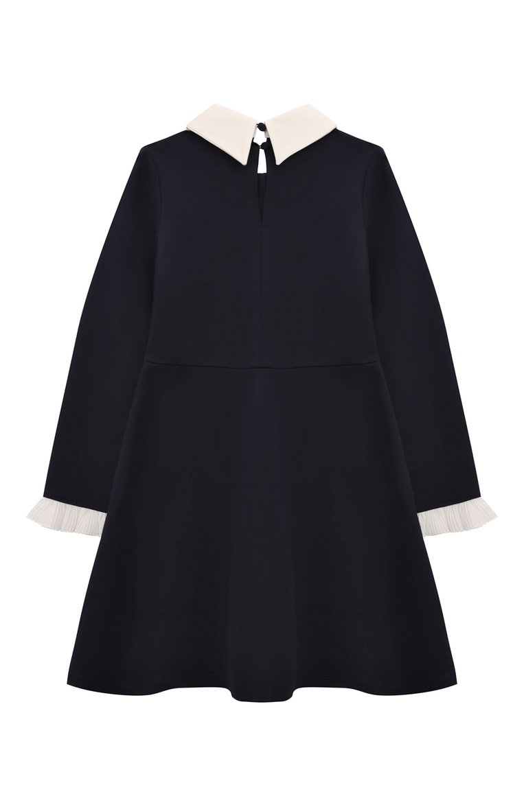 Детское платье из вискозы EIRENE темно-синего цвета, арт. FW242590/6/7A-8/9A | Фото 2 (Рукава: Длинные; Материал внешний: Вискоза; Девочки Кросс-КТ: Платье-одежда; Девочки-школьная форма: Платья; Случай: Формальный; Ростовка одежда: 8 лет | 128 см, 7 лет | 122 см, 9 лет | 134 см)