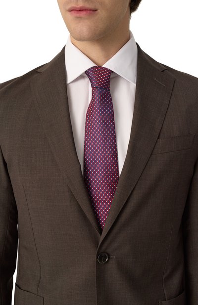 Шелковый галстук CANALI красного цвета по цене 19950 руб., арт. 18/HJ04238, фото 2 Шелковый галстук CANALI, арт. 18/HJ04238, фото 2