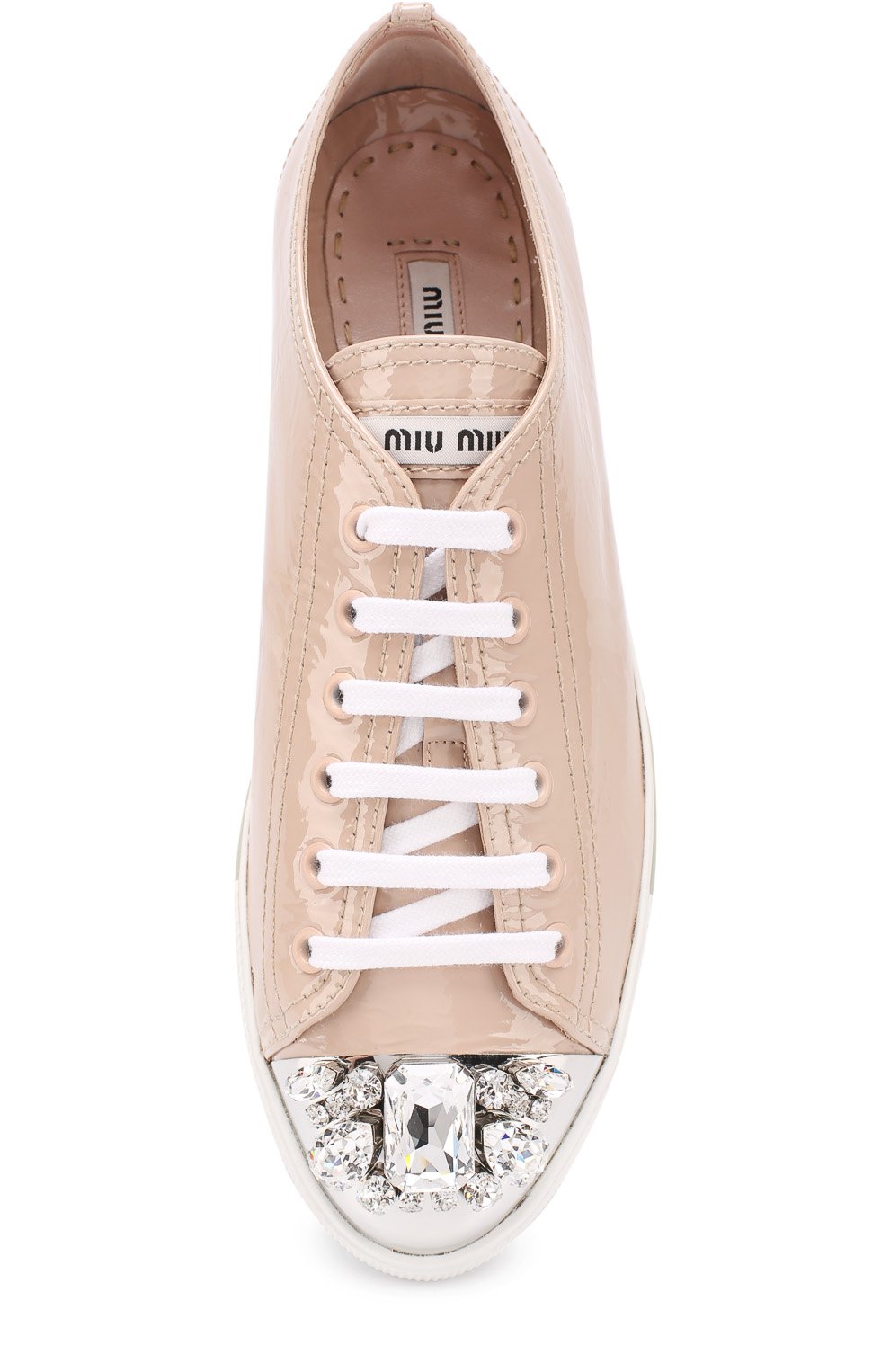 Лакированные кеды с декорированным мысом MIU MIU, арт. 5E8557/0WG, фото 4