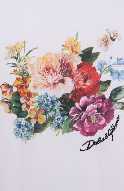 Хлопковая футболка DOLCE & GABBANA белого цвета по цене 23600 руб., арт. L5JTNL/G7PHR/8-12+, фото 3 Хлопковая футболка DOLCE & GABBANA, арт. L5JTNL/G7PHR/8-12+, фото 3