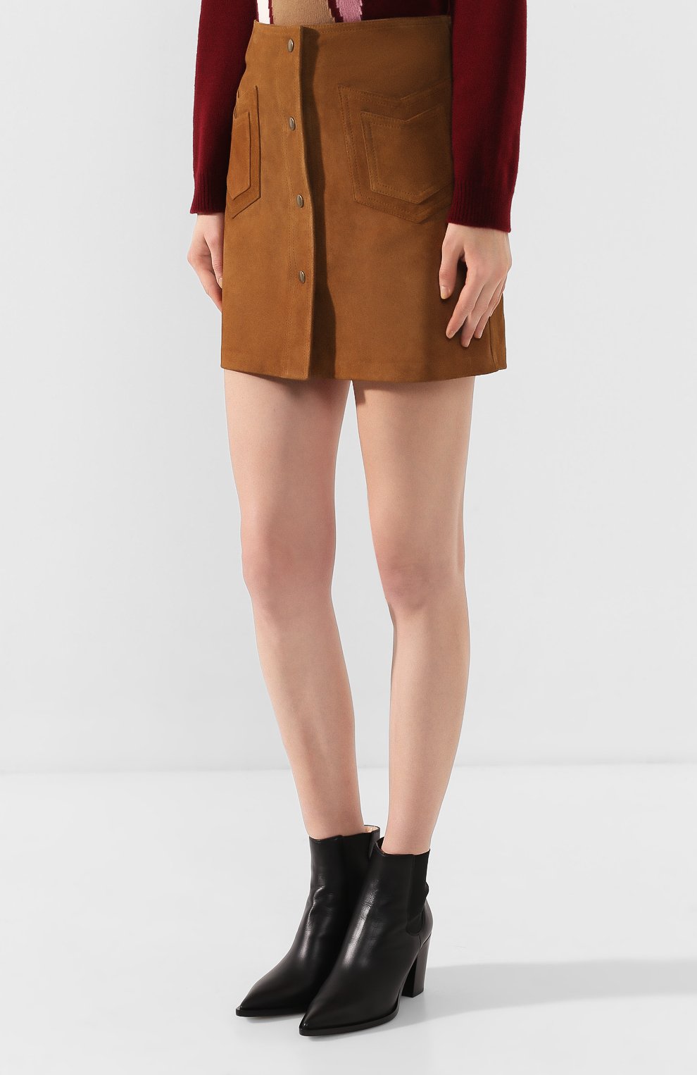 Замшевая юбка SAINT LAURENT, арт. 602763/YC2AY, фото 3