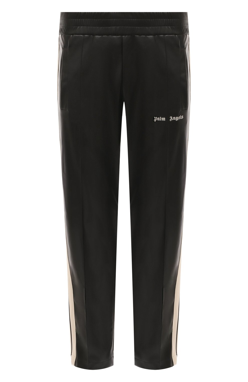 Брюки из экокожи PALM ANGELS черного цвета по цене 58400 руб., арт. PMCJ020F24FAB001, фото 1 Брюки из экокожи PALM ANGELS, арт. PMCJ020F24FAB001, фото 1