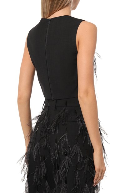 Шерстяной топ с отделкой перьями BRUNELLO CUCINELLI, арт. M0W07HR110, фото 4