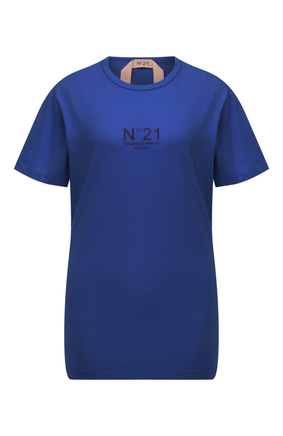 Хлопковая футболка N21 синего цвета по цене 21400 руб., арт. 22E N2M0/F051/6322, фото 1 Хлопковая футболка N21, арт. 22E N2M0/F051/6322, фото 1