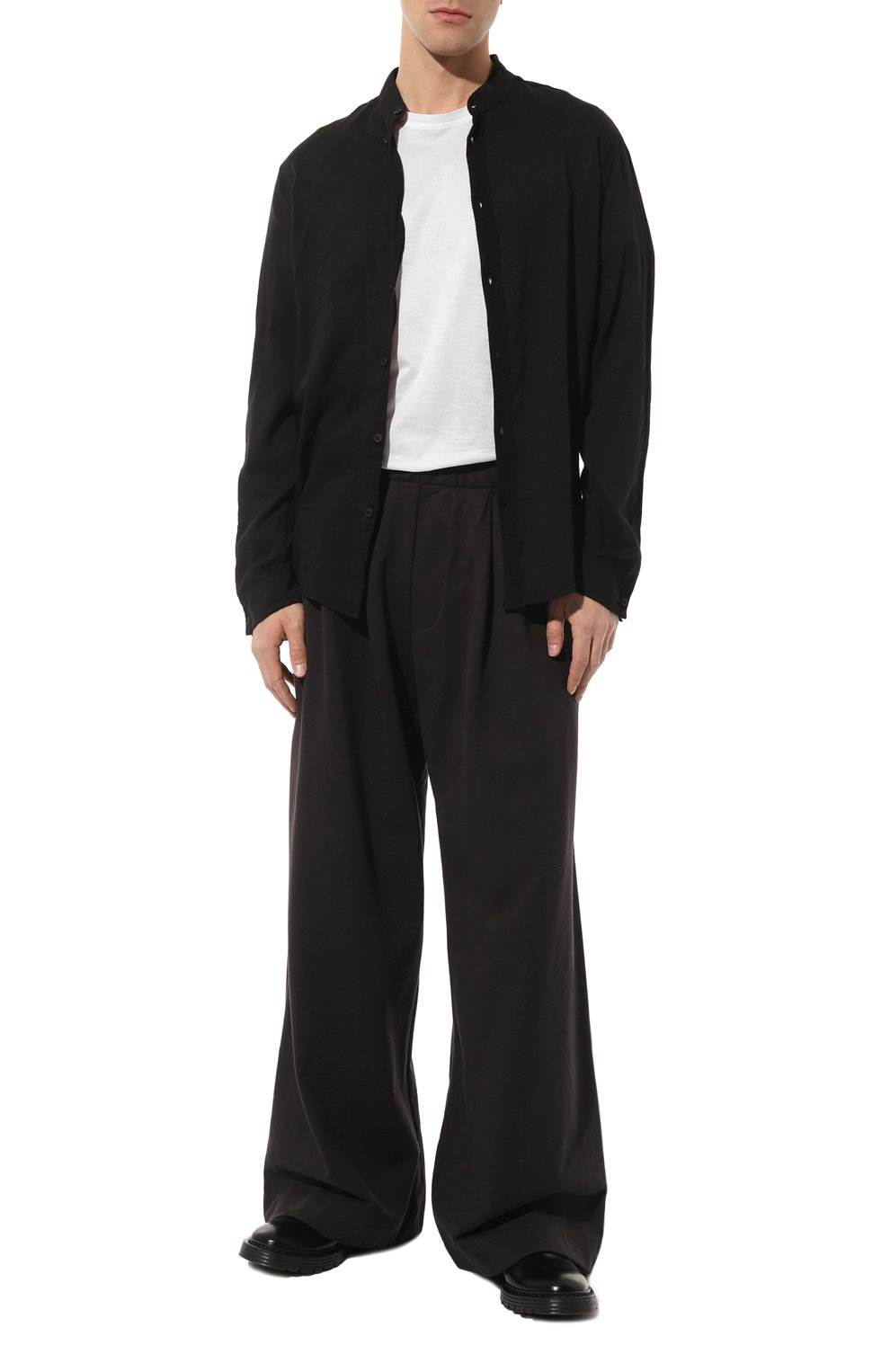 Рубашка из хлопка и шерсти TRANSIT черного цвета по цене 31950 руб., арт. CFUTRVU301, фото 2 Рубашка из хлопка и шерсти TRANSIT, арт. CFUTRVU301, фото 2