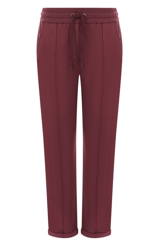 Хлопковые брюки Brunello Cucinelli MP827FB799 Бордовый MP827FB799