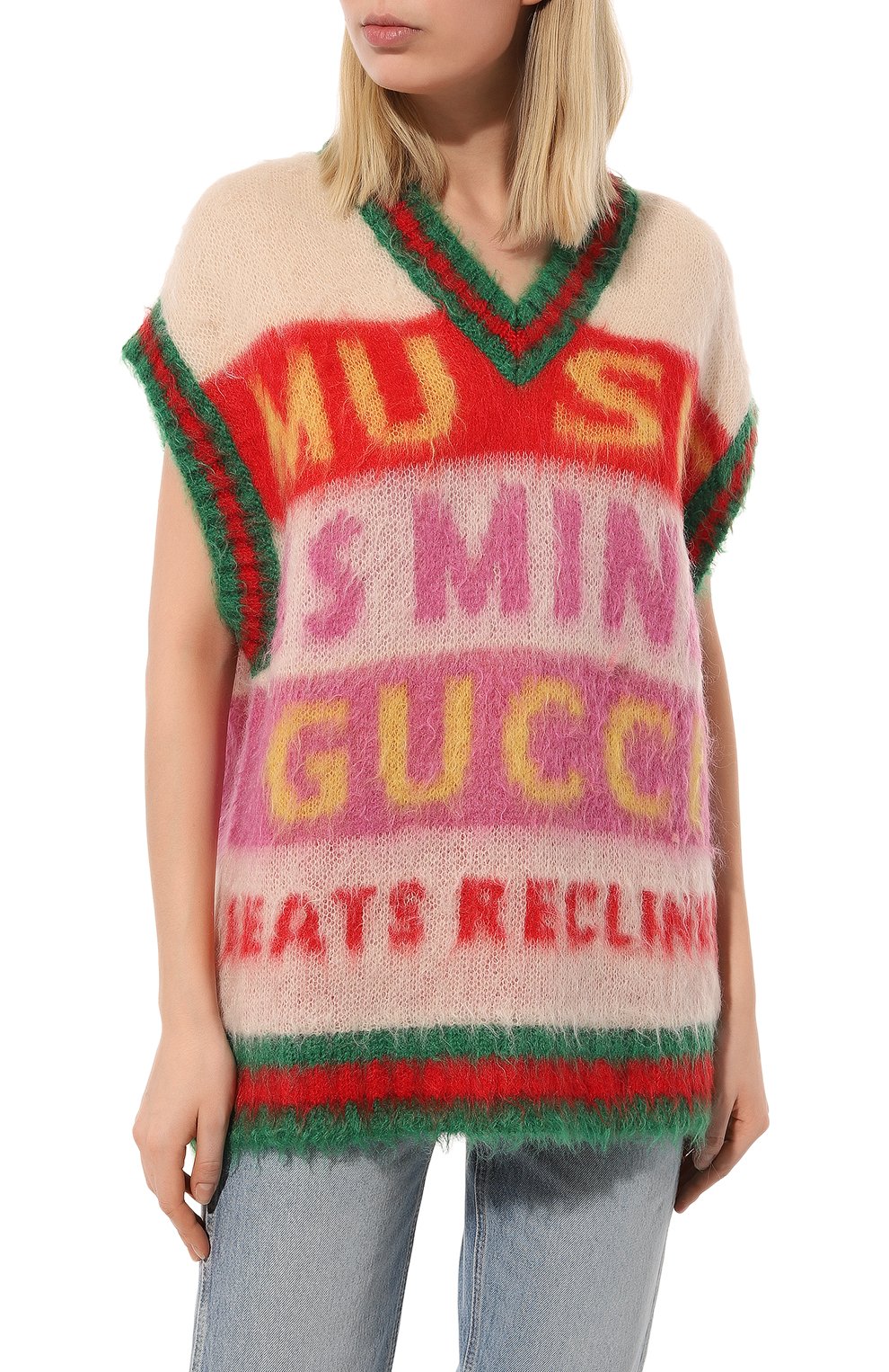Жилет GUCCI разноцветного цвета по цене 172800 руб., арт. 676846 XKB5A, фото 3 Жилет GUCCI, арт. 676846 XKB5A, фото 3