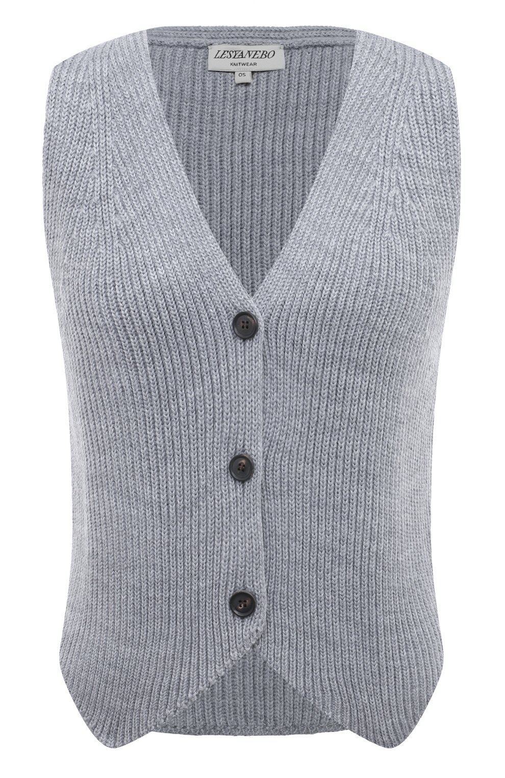 Жилет LESYANEBO серого цвета по цене 9600 руб., арт. ICONIC/KNIT008, фото 1 Жилет LESYANEBO, арт. ICONIC/KNIT008, фото 1