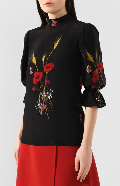 Шелковый топ VALENTINO, арт. RB3AE2Y14FP, фото 3