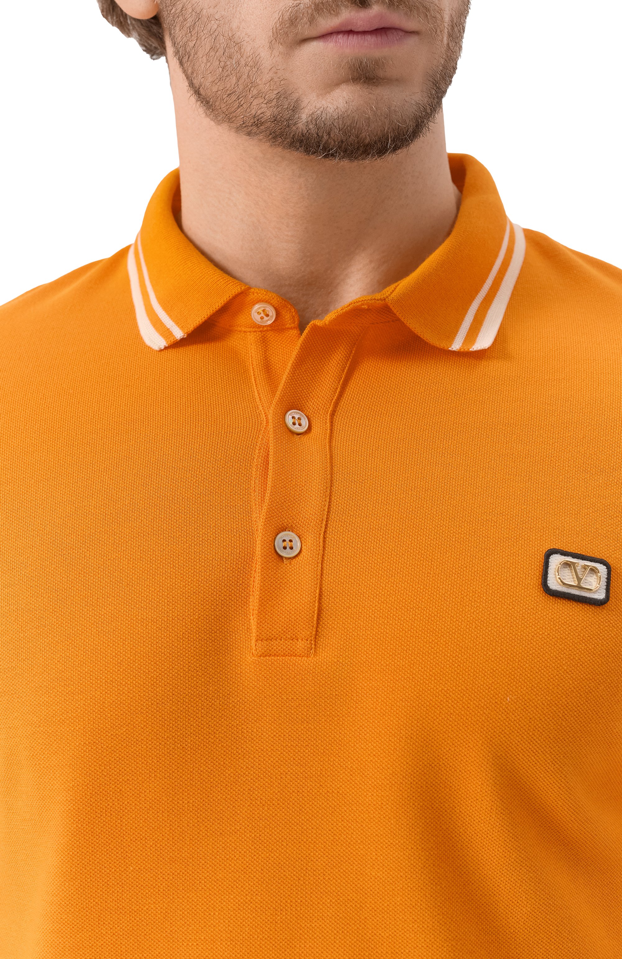 Хлопковое поло VALENTINO, арт. 6V3MH03Y/AQK, фото 5