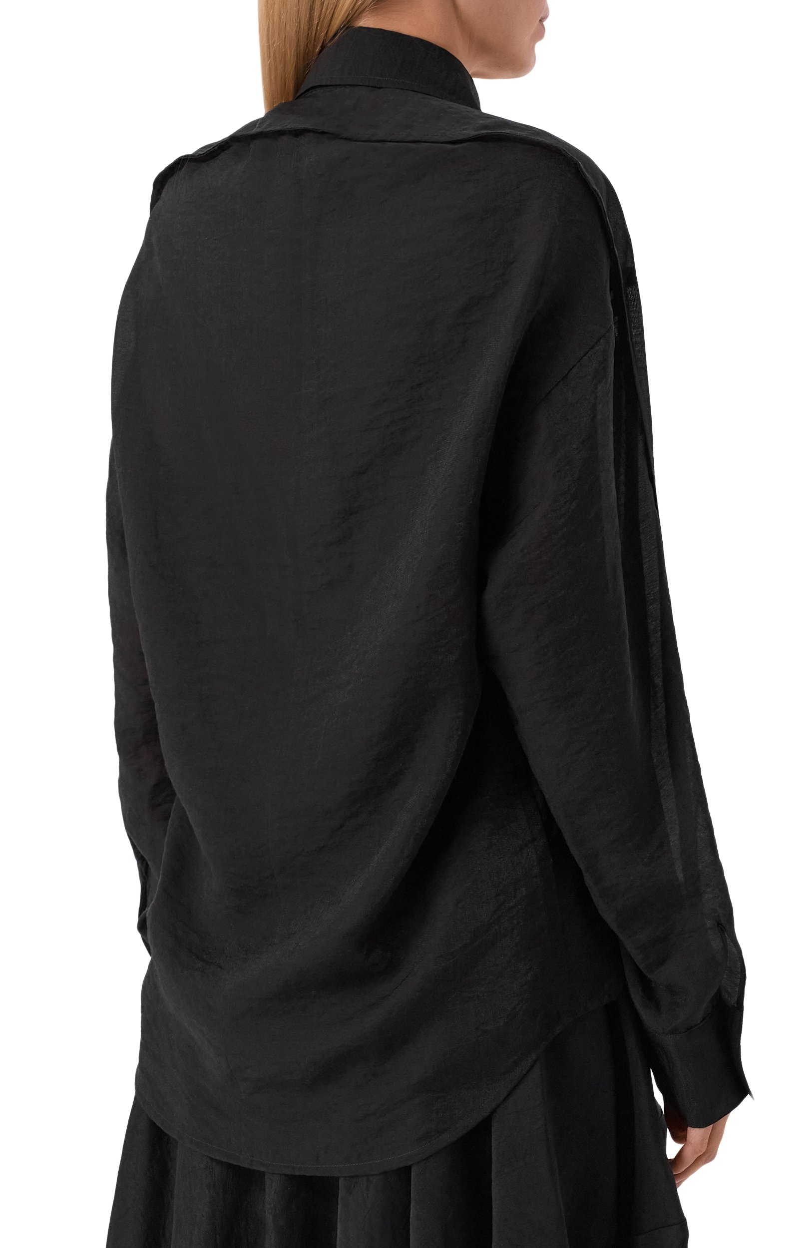 Рубашка YUZEFI черного цвета по цене 52950 руб., арт. HALEH-DRAPE BACK SHIRT, фото 4 Рубашка YUZEFI, арт. HALEH-DRAPE BACK SHIRT, фото 4