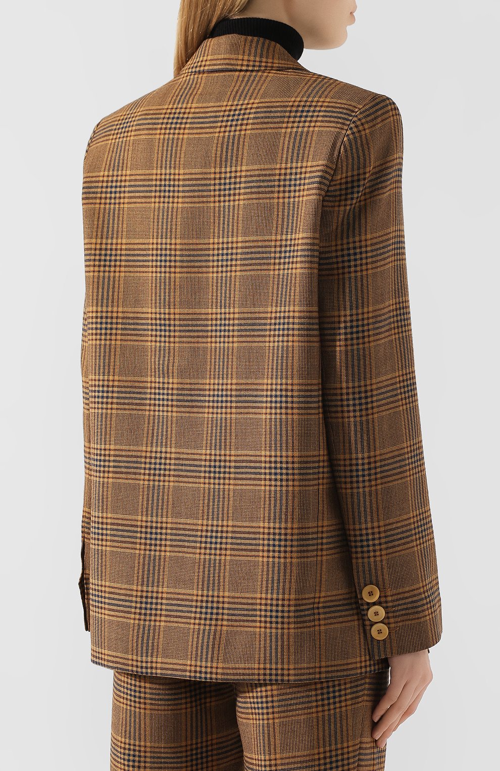 Жакет из смеси шерсти и вискозы NANUSHKA, арт. AIRA_CHECK_SUMMER TWEED, фото 4