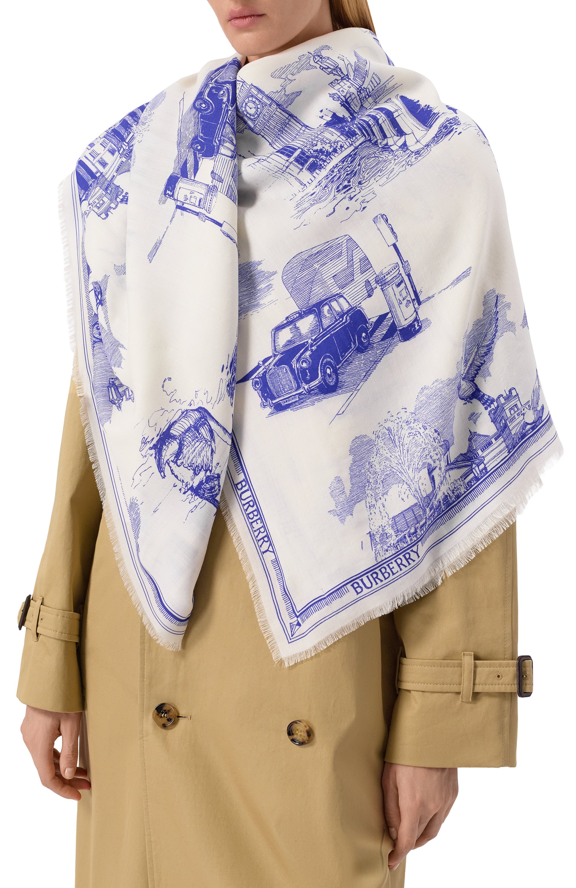 Палантин из шелка и шерсти BURBERRY, арт. 8112979, фото 2