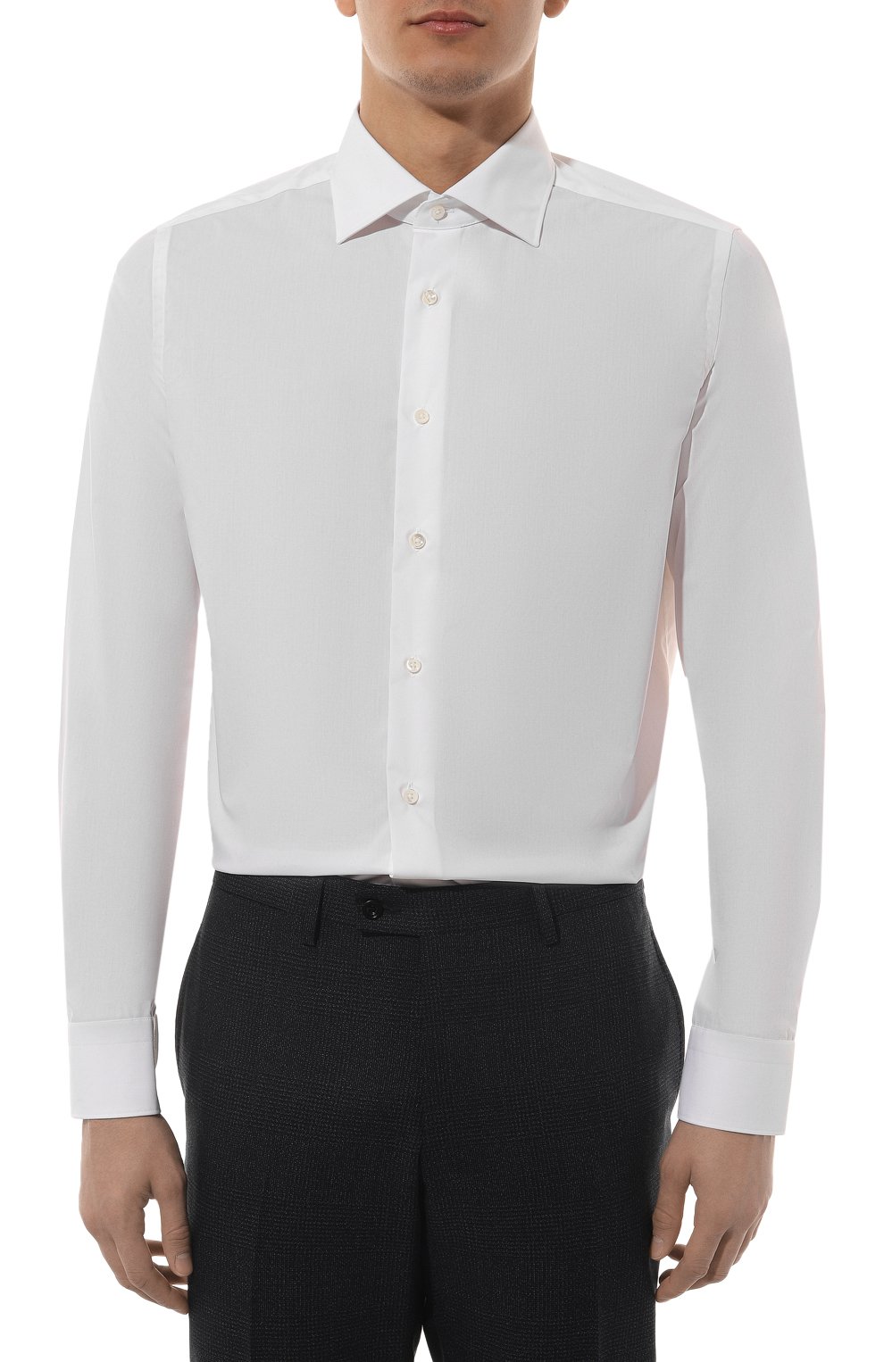 Хлопковая сорочка CANALI белого цвета по цене 23650 руб., арт. X98/GD03229, фото 4 Хлопковая сорочка CANALI, арт. X98/GD03229, фото 4