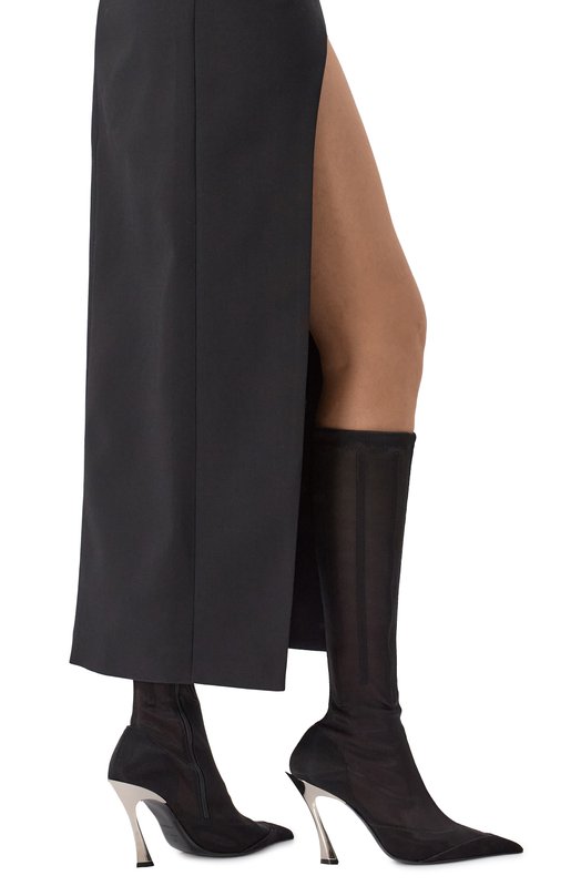 Текстильные сапоги Fang 95 Mugler MUSS24SC013_CX001 Чёрный  MUSS24SC013_CX001 Фото 3