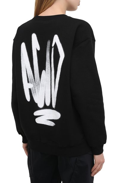 Хлопковый свитшот OFF-WHITE черно-белого цвета по цене 56650 руб., арт. 0WBA046F20JER0021001, фото 4 Хлопковый свитшот OFF-WHITE, арт. 0WBA046F20JER0021001, фото 4