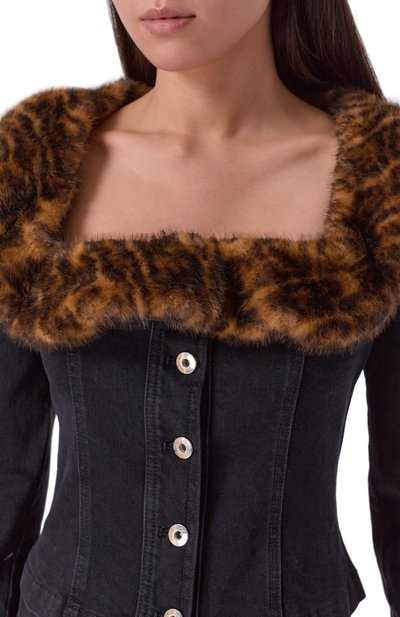 Джинсовый жакет с отделкой мехом BLUMARINE, арт. 2J206A, фото 5