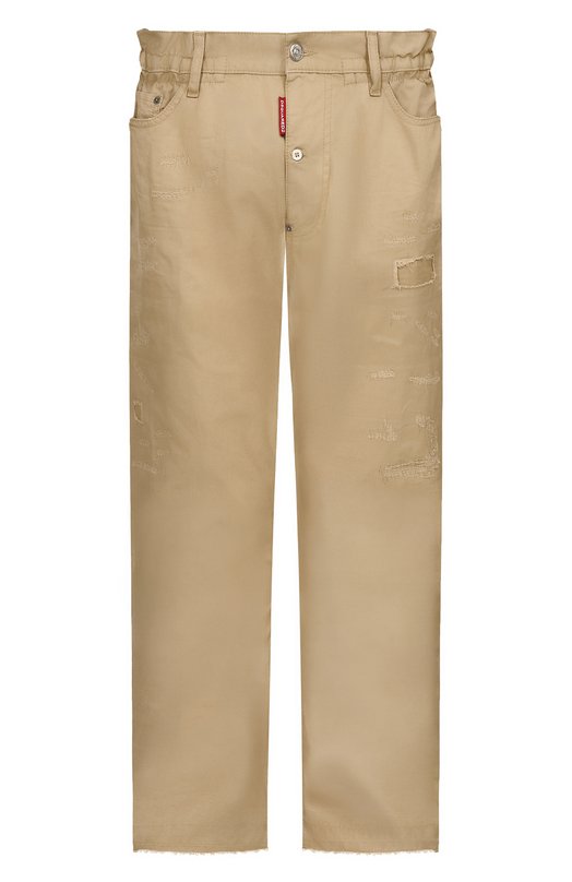 Хлопковые брюки Dsquared2 S74KB1112/S41794 Бежевый S74KB1112/S41794