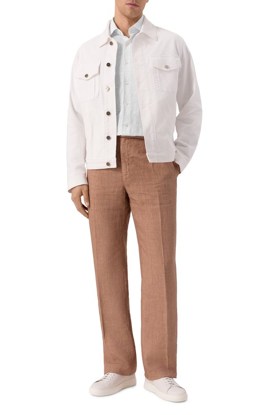 Льняная рубашка MVST SLIM/GABRIELLE/R0UND/800-JERSEY Белый  SLIM/GABRIELLE/R0UND/800-JERSEY Фото 2
