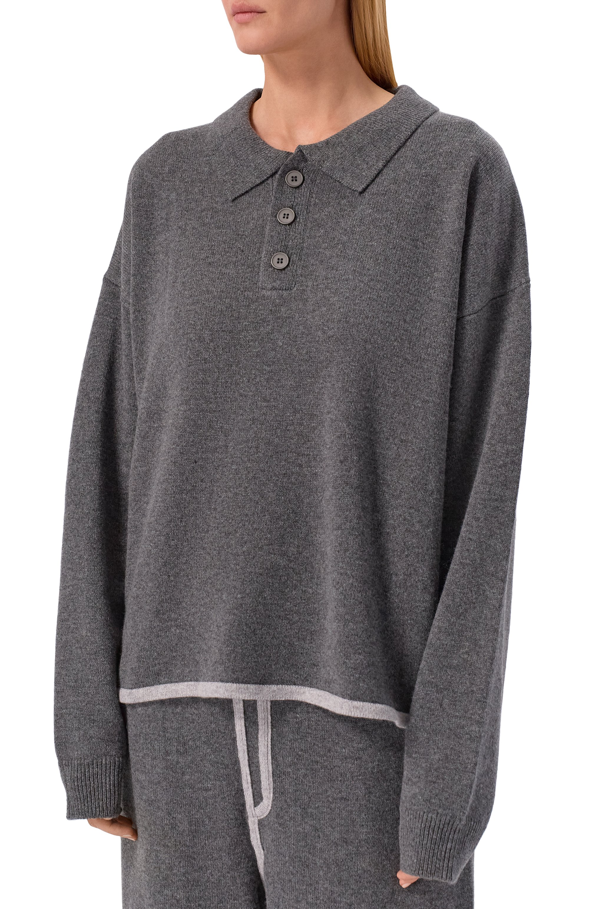 Поло из шерсти и кашемира AYA MUSE серого цвета по цене 55250 руб., арт. AMSS2548, фото 3 Поло из шерсти и кашемира AYA MUSE, арт. AMSS2548, фото 3