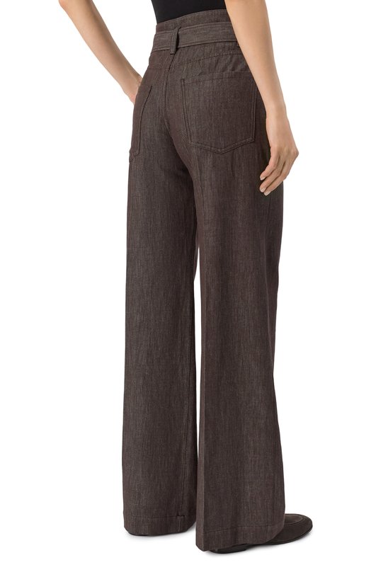 Хлопковые брюки Brunello Cucinelli MP125P4012 Коричневый  MP125P4012 Фото 4