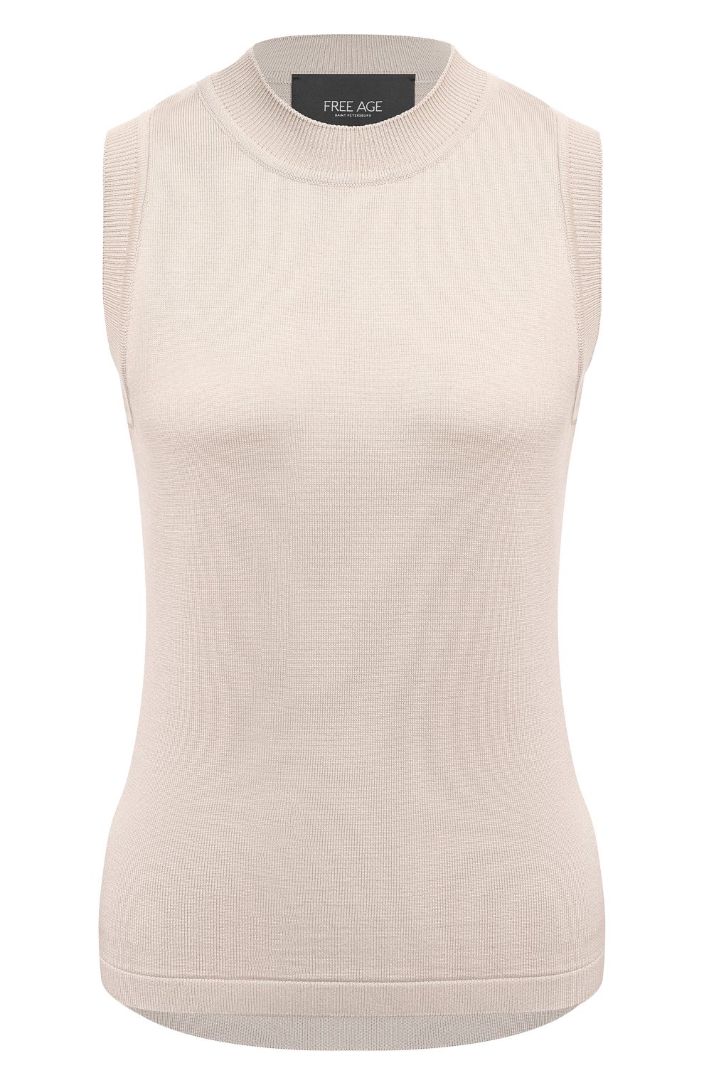 Топ из шелка и кашемира FREEAGE бежевого цвета по цене 30250 руб., арт. W22.SW021.6030.102, фото 1 Топ из шелка и кашемира FREEAGE, арт. W22.SW021.6030.102, фото 1