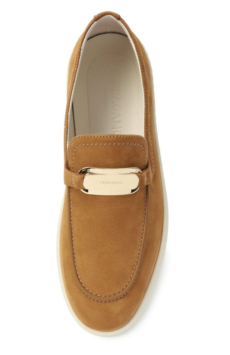 Женские лоферы new vara из нубука FERRAGAMO светло-коричневого цвета, арт. 030627/779041 | Фото 6 (Материал внутренний: �Натуральная кожа; Автоматизация состава: Проставлено; Автоматизация ТО: Проставлено; Подошва: Платформа; Материал внешний: Натуральная кожа)