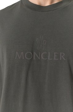 Мужская хлопковая футболка MONCLER GRENOBLE темно-серого цвета, арт. 8C00009/829H8 | Фото 5 (Длина (для топов): Стандартные; Стили: Спорт-шик; Материал внешний: Хлопок; Принт: С принтом; Рукава: Короткие; Мужское Кросс-КТ: Футболка-одежда; Кросс-КТ: Джерси)