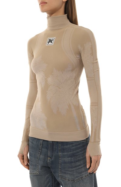 Водолазка PALM ANGELS бежевого цвета по цене 35150 руб., арт. PWVB005R24FAB001, фото 3 Водолазка PALM ANGELS, арт. PWVB005R24FAB001, фото 3