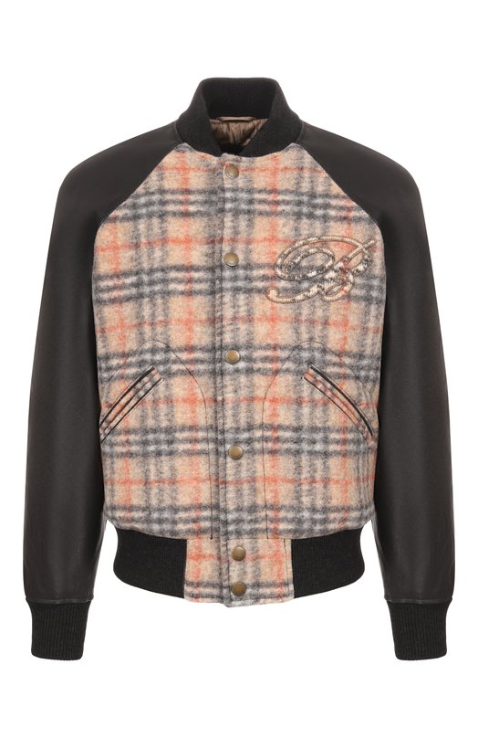 Комбинированный бомбер Burberry 8119190 Бежевый 8119190